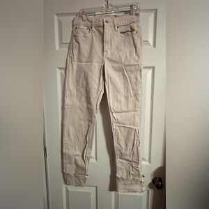 American Eagle Outfitters Women’s Cream Denim pants size 6 XLong
